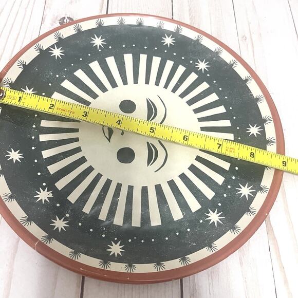 Vintage Boho Celestial Sun Face Plates Retro Cosmic Starburst Dinnerware 2pc Set - Picture 6 of 7